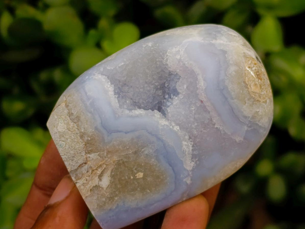 Polished Blue Lace Agate Standing Free Forms x 6 From Nsanje, Malawi