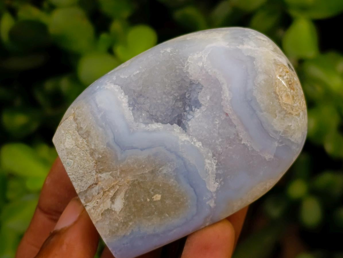 Polished Blue Lace Agate Standing Free Forms x 6 From Nsanje, Malawi