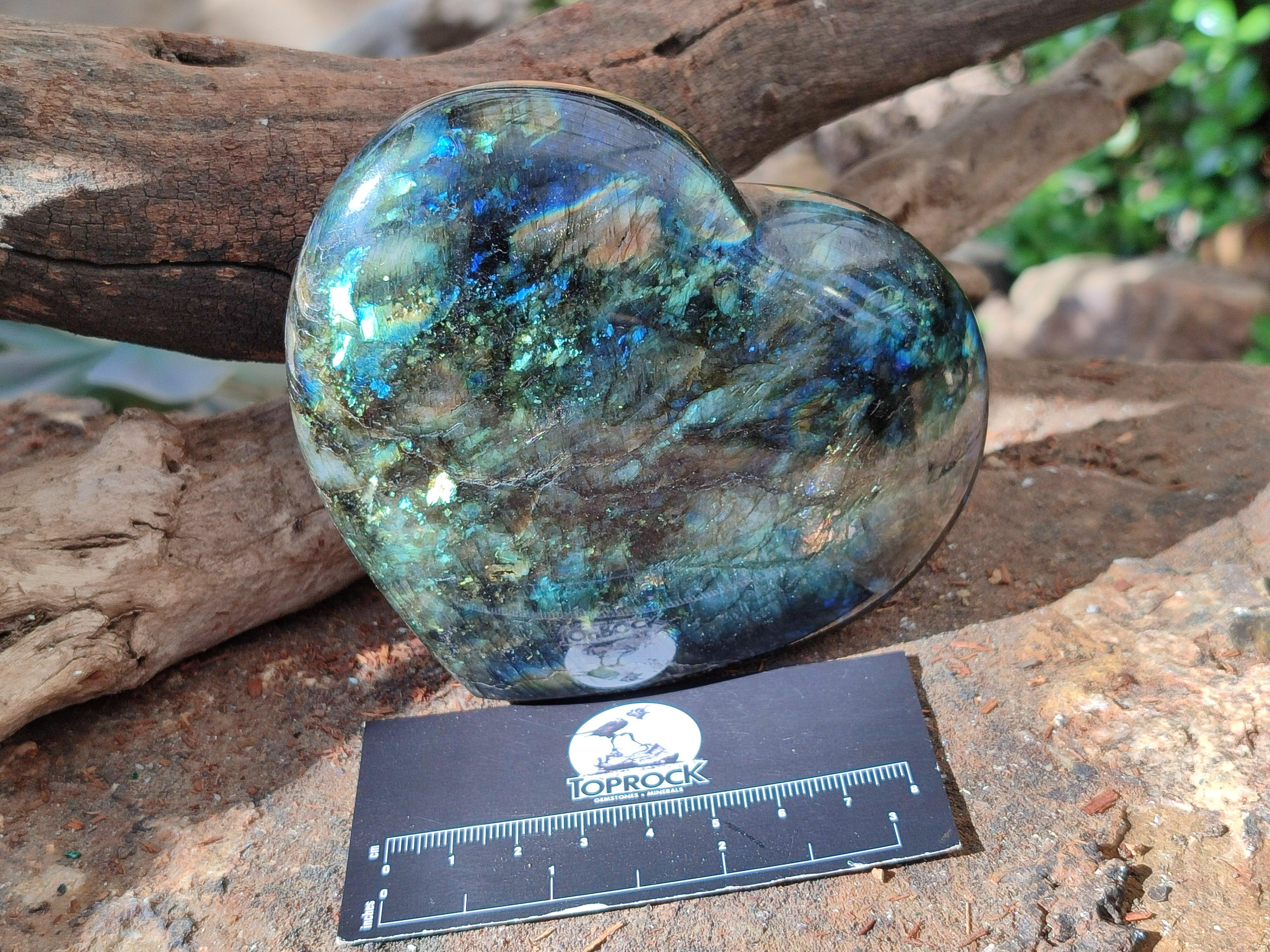 Polished Labradorite Hearts x 4 From Tulear, Madagascar