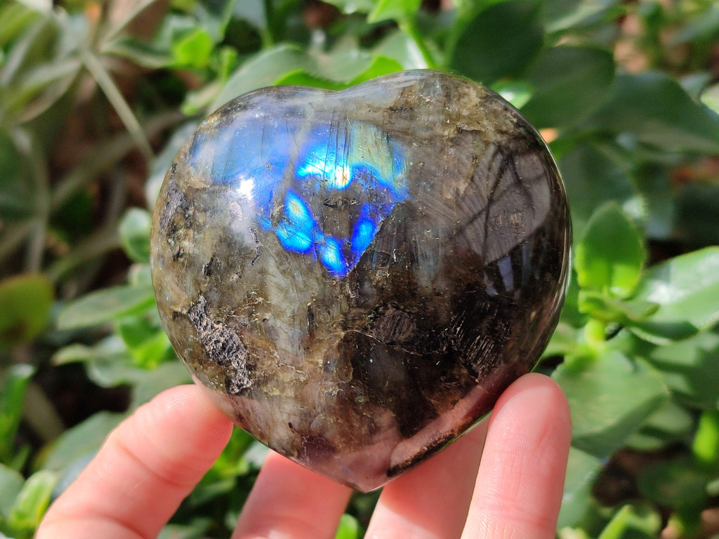 Polished Labradorite Hearts x 4 From Tulear, Madagascar