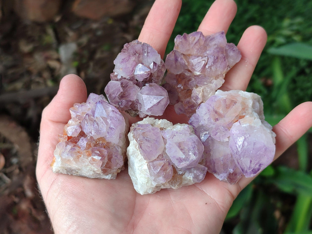 Sunburst Rocks Natural Sunburst Amethyst Spirit Clusters x 20 From Boekenhouthoek, So ...