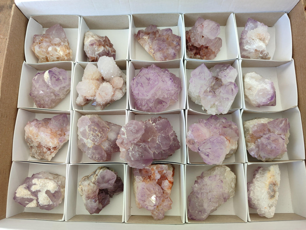 Natural Sunburst Amethyst Spirit Clusters x 20 From Boekenhouthoek, South Africa