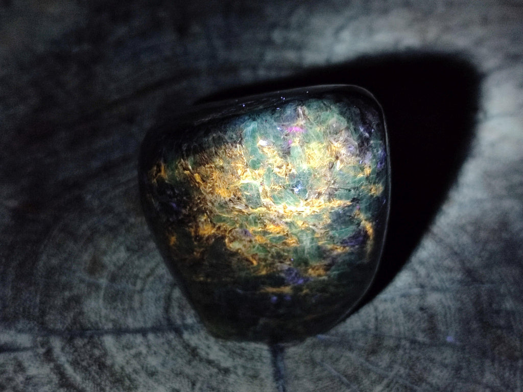 Polished Emerald Mica 'Mutokolite' Standing Free Forms x 3 From Mutoko, Zimbabwe