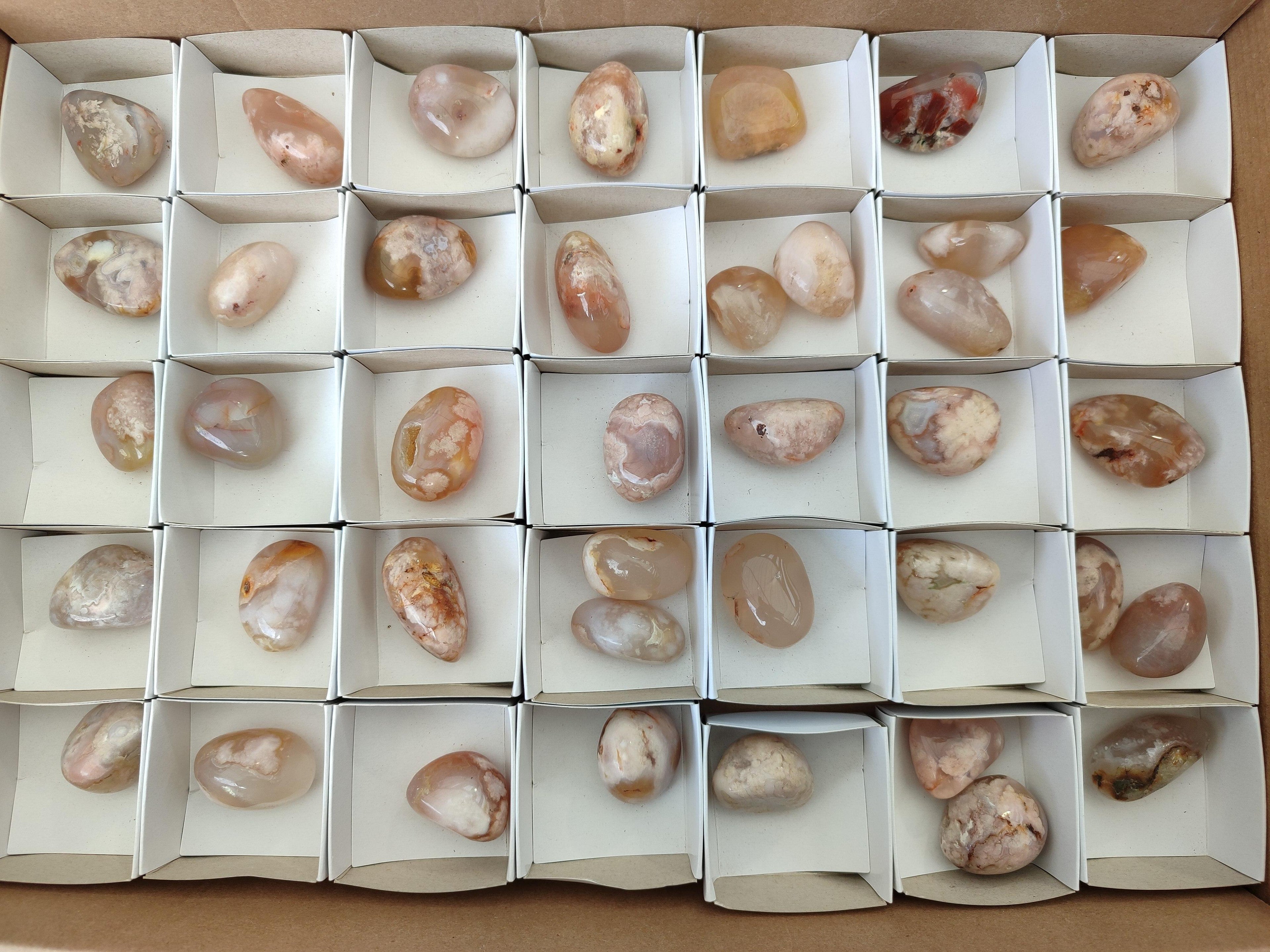 Polished Flower Agate Free Forms x 40 From Antsahalova, Madagascar - Toprock Gemstones and Minerals 