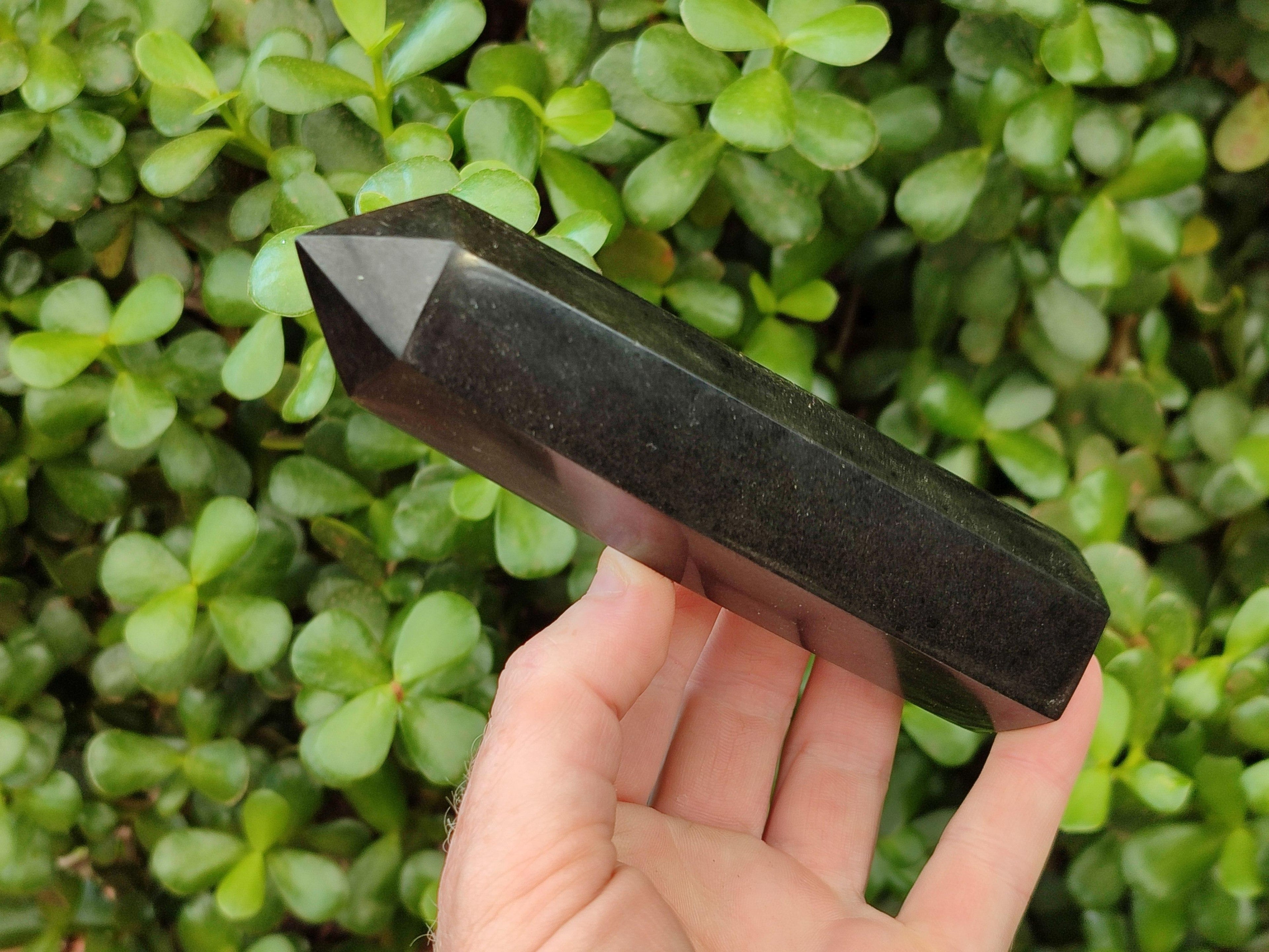 Polished Black Basalt Points And Massage Wands x 7 From Madagascar