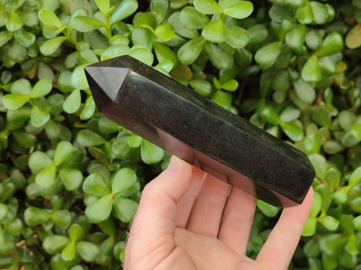 Polished Black Basalt Points And Massage Wands x 7 From Madagascar