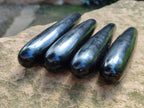 Polished Black Basalt Points And Massage Wands x 7 From Madagascar