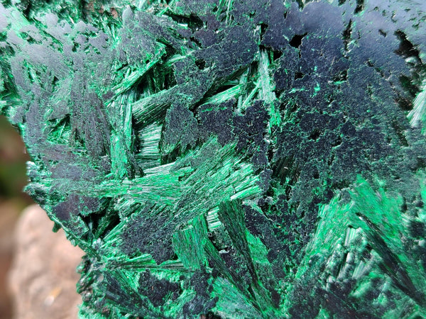 Polished On One Side Silky Malachite Specimens x 2 From Kasompe, Congo