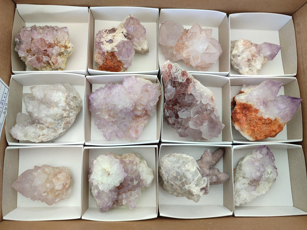 Natural Mixed Amethyst Spirit Clusters x 12 From Boekenhouthoek, South Africa