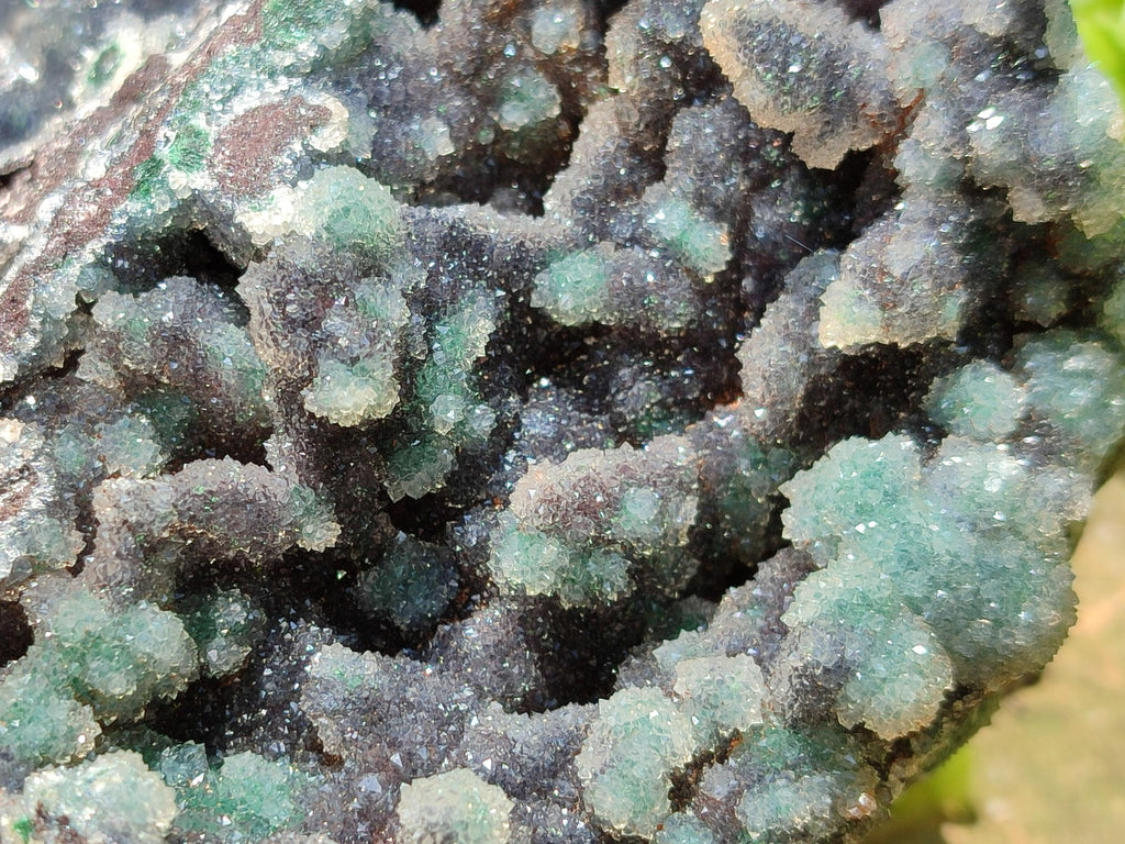 Natural Drusy Quartz Coated Ball Malachite On Dolomite Specimen x 1 From Mindingi Mine, Kambove, Congo