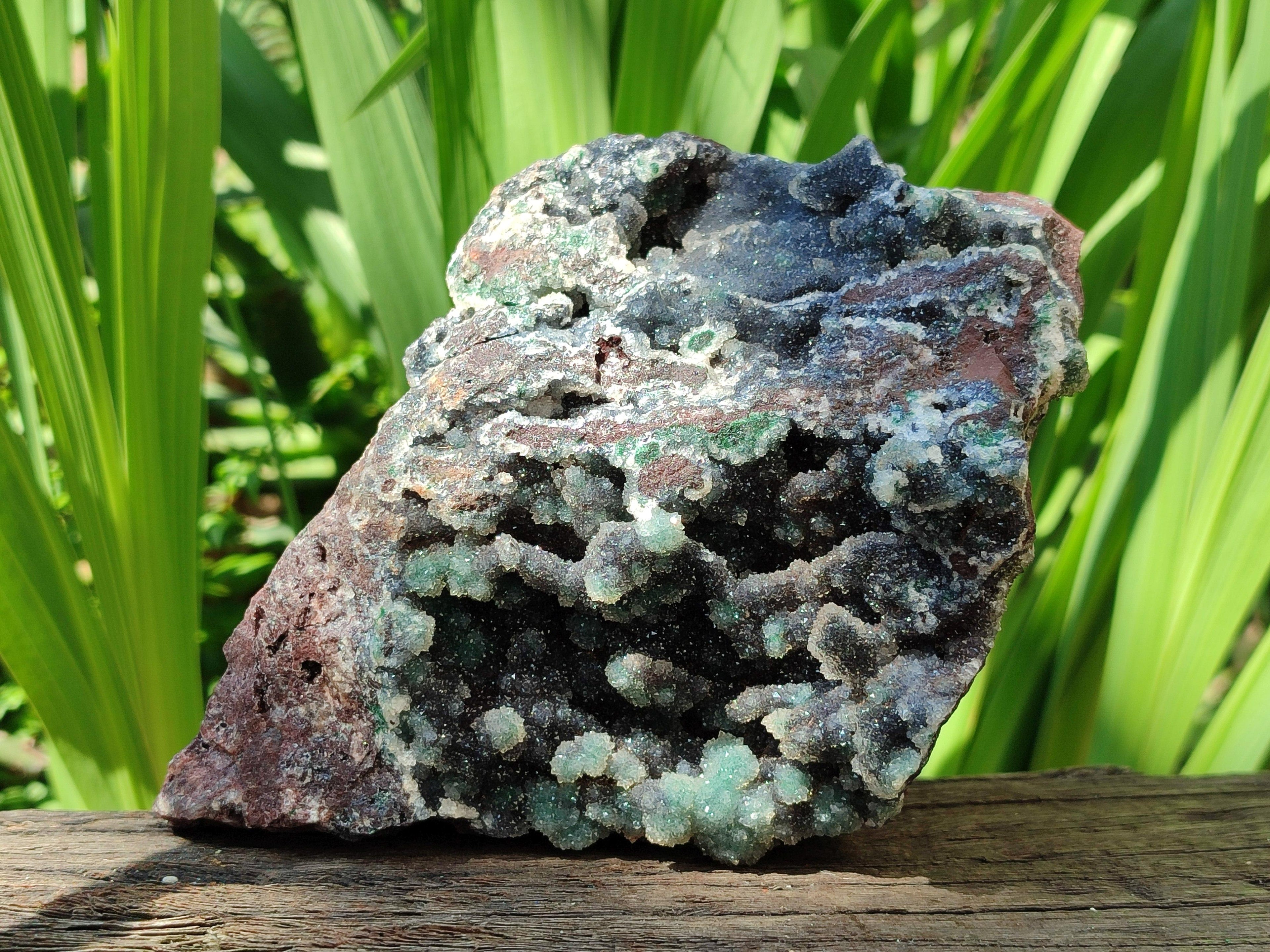 Natural Drusy Quartz Coated Ball Malachite On Dolomite Specimen x 1 From Mindingi Mine, Kambove, Congo