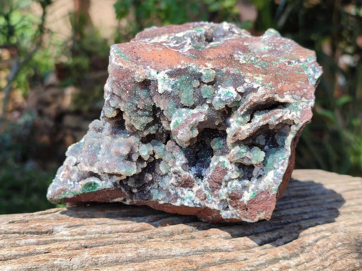 Natural Drusy Quartz Coated Ball Malachite On Dolomite Specimen x 1 From Mindingi Mine, Kambove, Congo