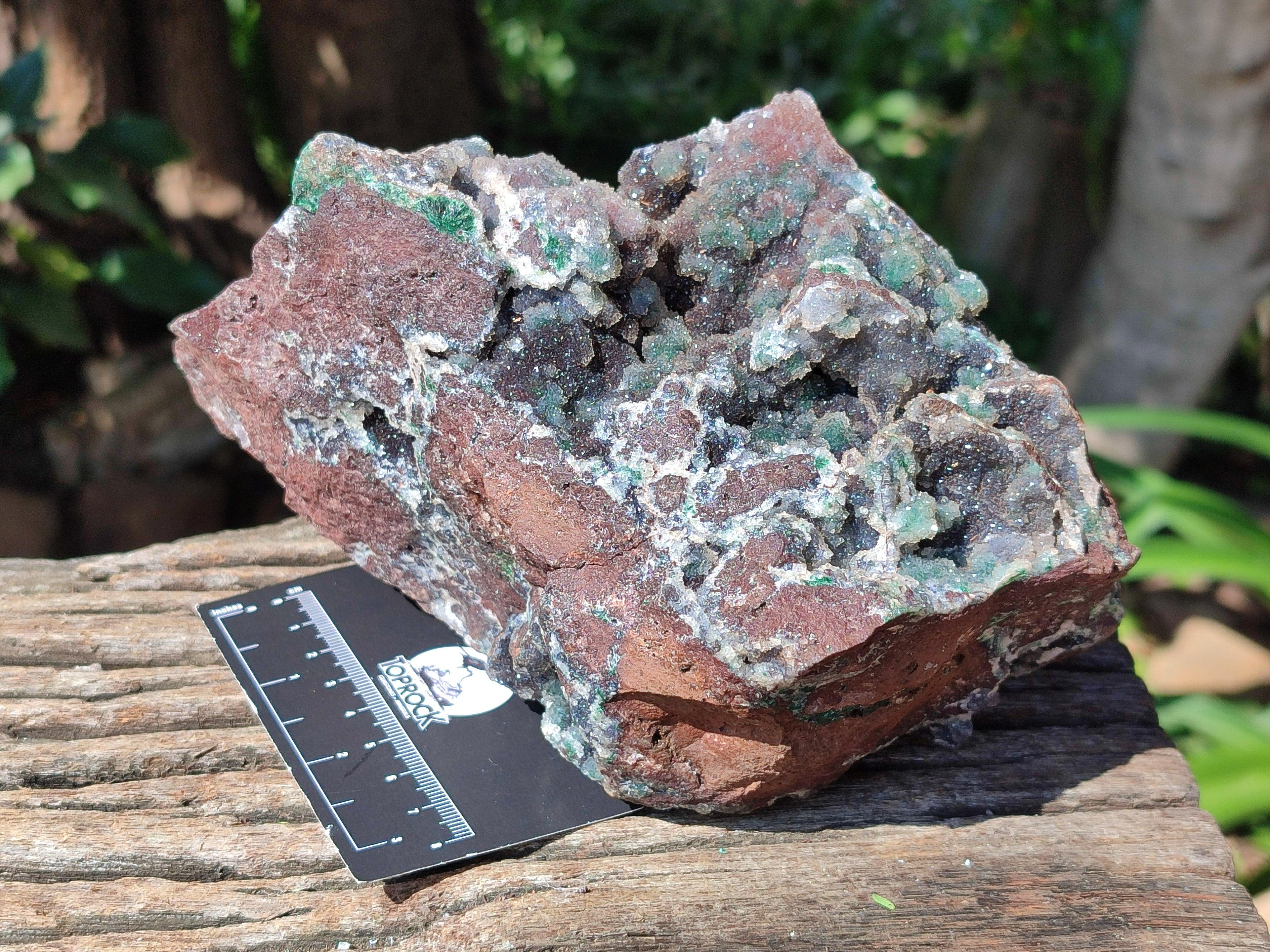 Natural Drusy Quartz Coated Ball Malachite On Dolomite Specimen x 1 From Mindingi Mine, Kambove, Congo