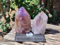 Polished Window Amethyst Crystals x 4 From Akansobe, Madagascar