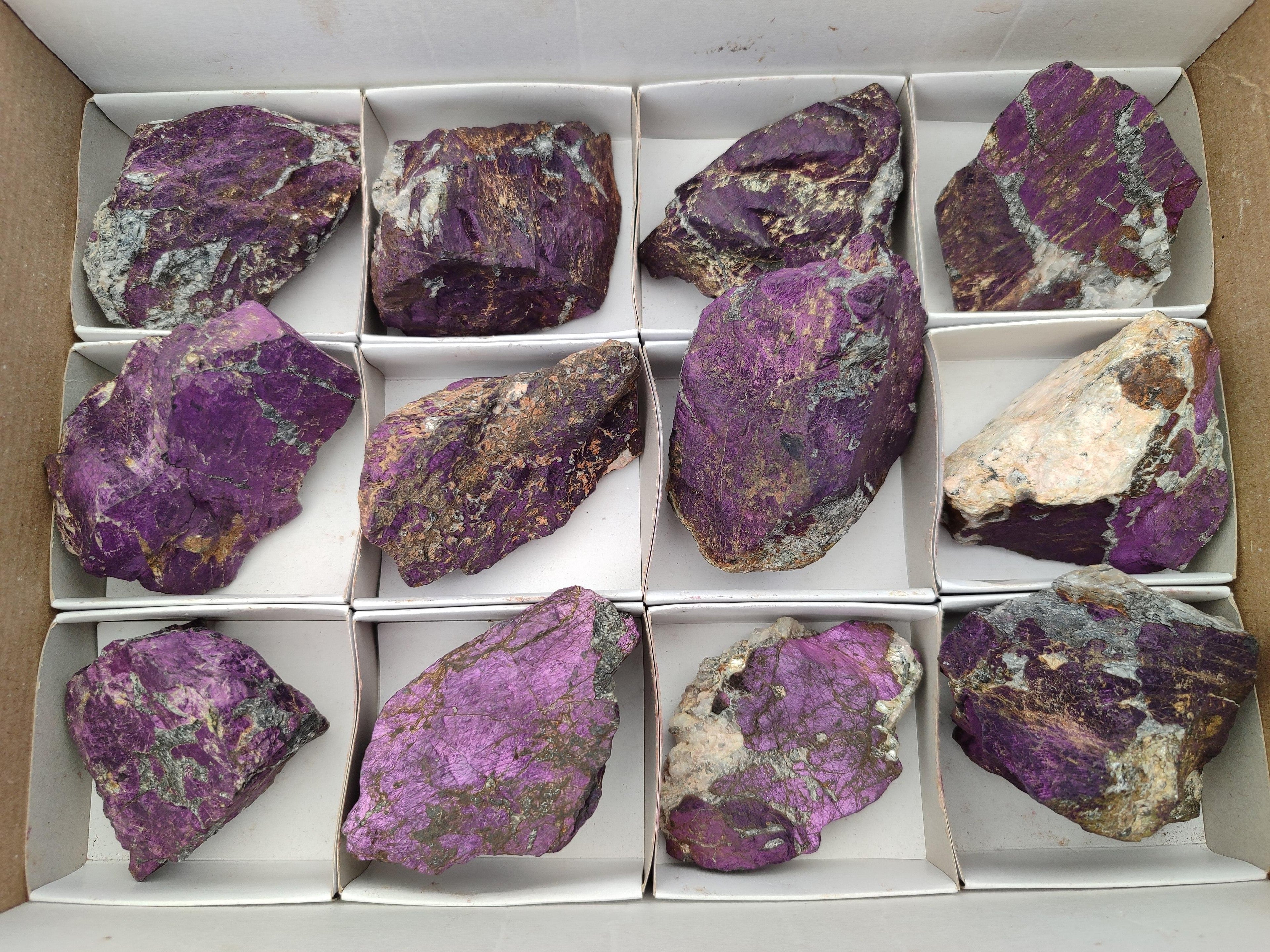 Natural Metallic Purpurite Specimens x 12 From Erongo, Namibia