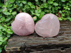 Polished Rose Quartz Hearts x 6 From Madagascar