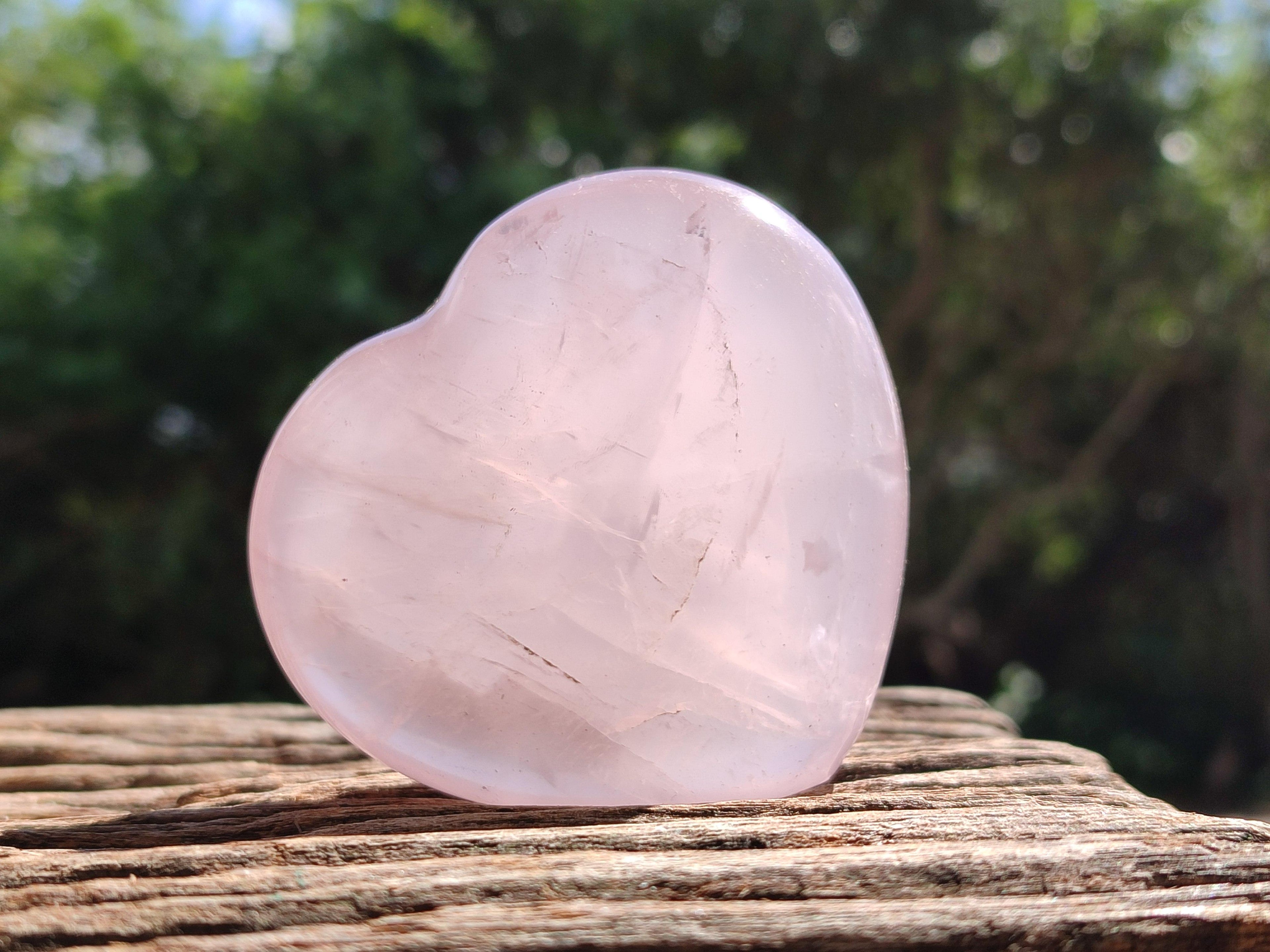 Polished Rose Quartz Hearts x 6 From Madagascar