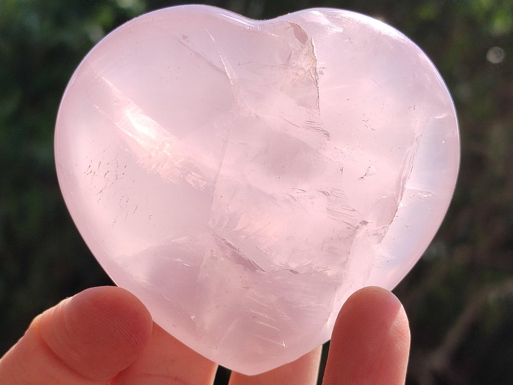 Polished Rose Quartz Hearts x 6 From Madagascar