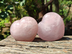 Polished Rose Quartz Hearts x 6 From Madagascar