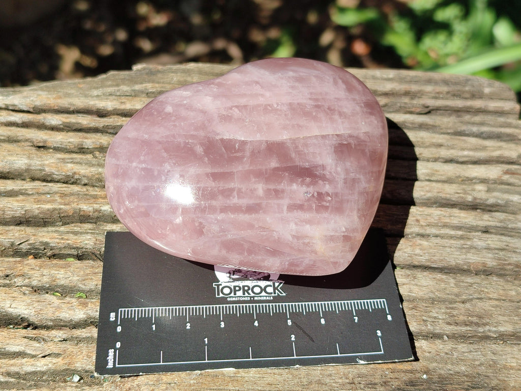 Polished Rose Quartz Hearts x 6 From Madagascar