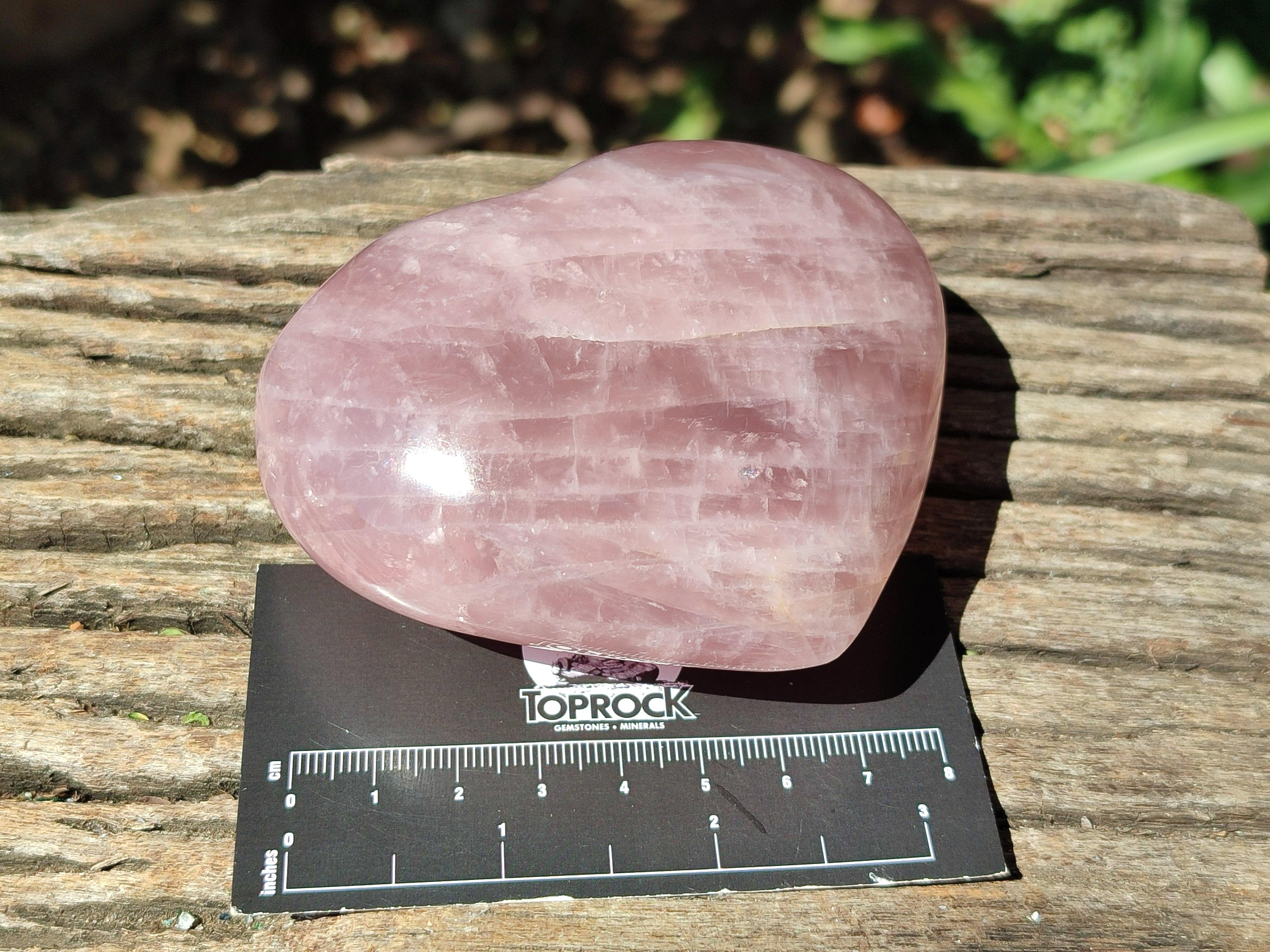 Polished Rose Quartz Hearts x 6 From Madagascar