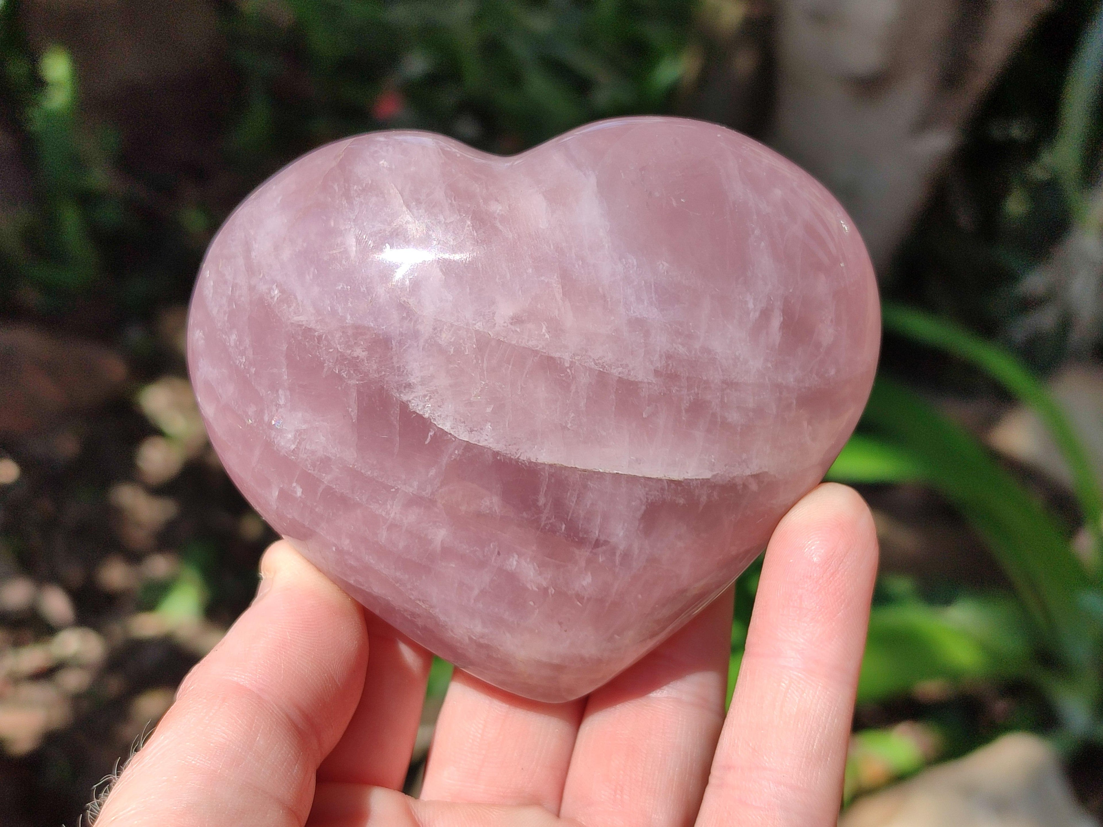 Polished Rose Quartz Hearts x 6 From Madagascar