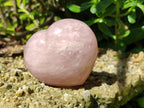 Polished Rose Quartz Hearts x 6 From Madagascar