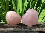Polished Rose Quartz Hearts x 6 From Madagascar