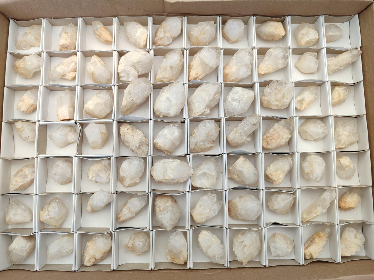 Natural Cascading White Candle Quartz Crystals x 70 From Antsirabe, Madagascar