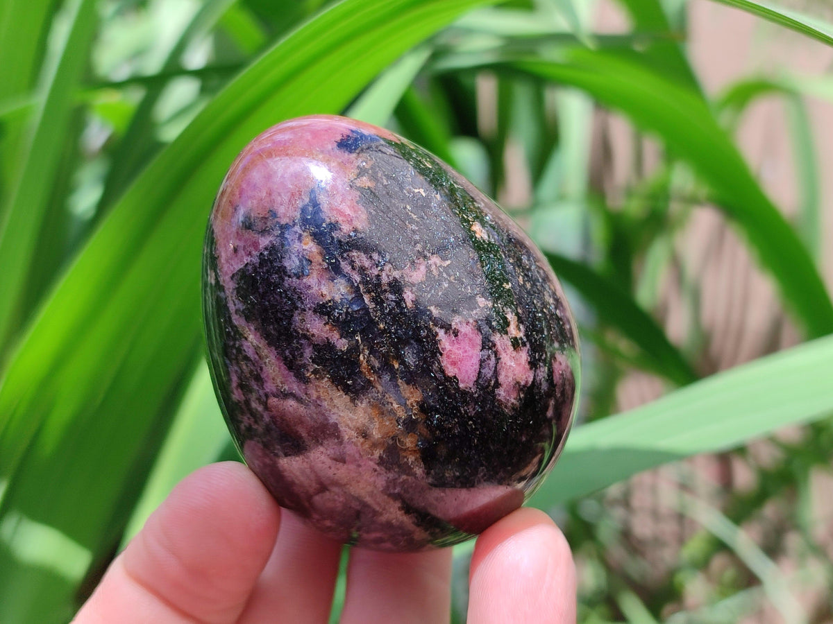 Polished Rhodonite Eggs x 6 From Ambindavato, Madagascar