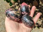 Polished Rhodonite Eggs x 6 From Ambindavato, Madagascar