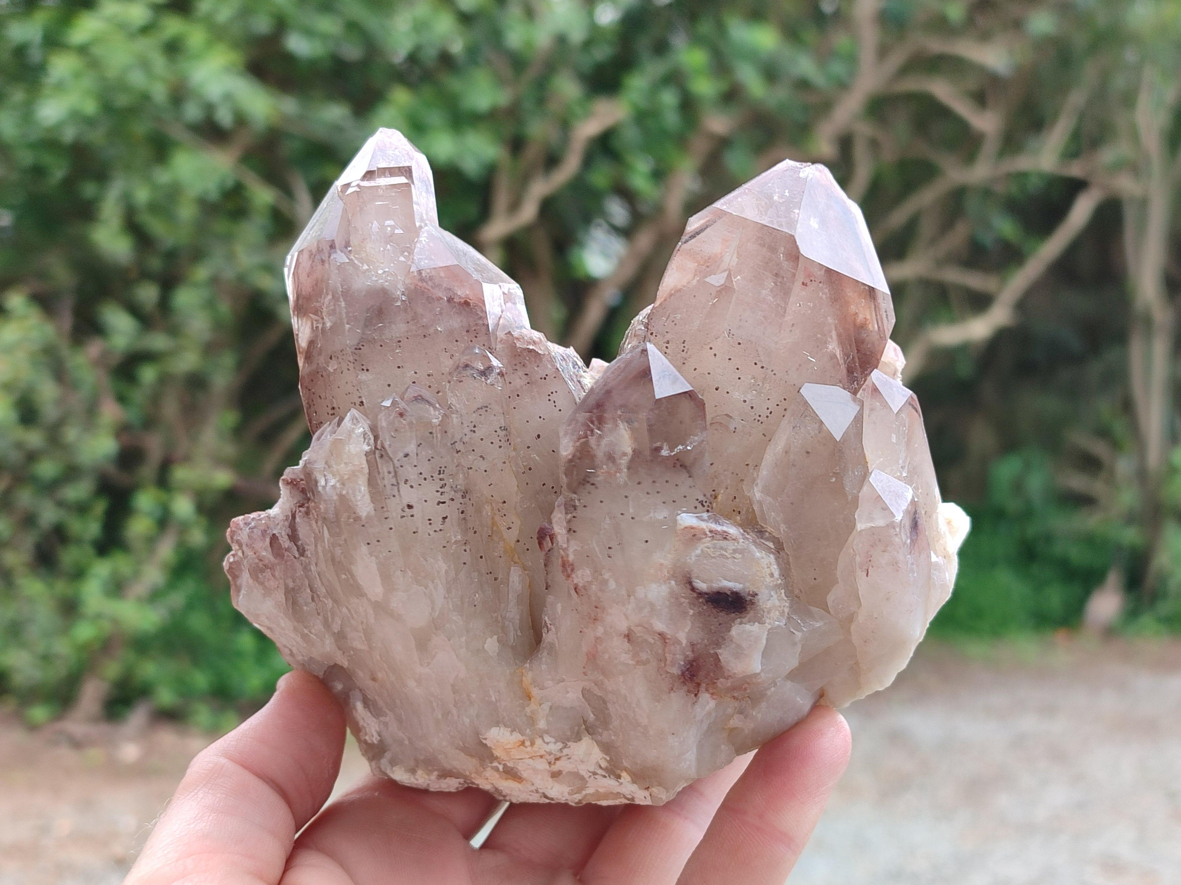 Natural Large Red Hematoid Quartz Clusters x 2 From Karoi, Zimbabwe