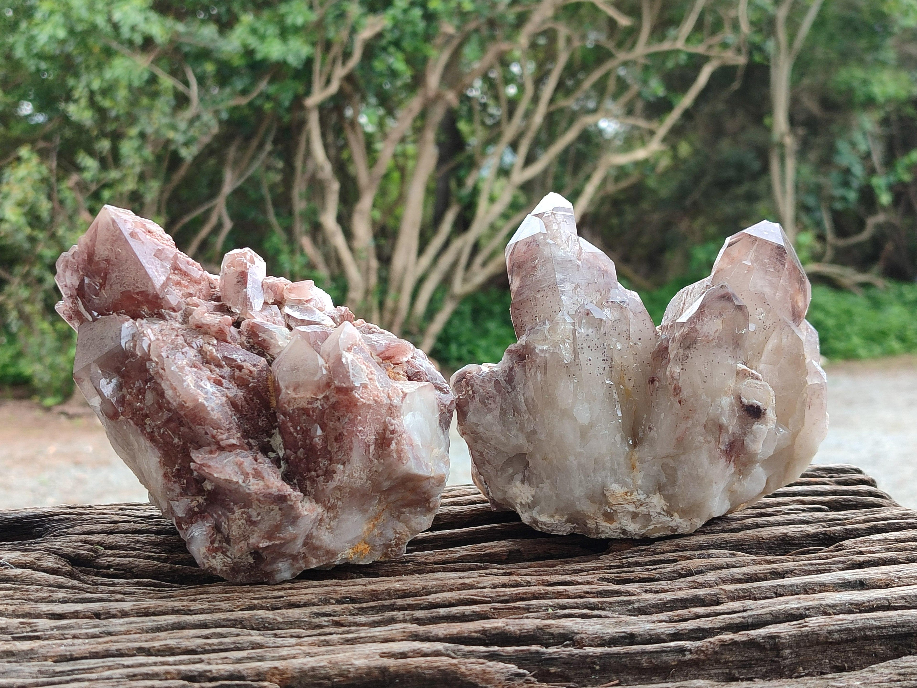 Natural Large Red Hematoid Quartz Clusters x 2 From Karoi, Zimbabwe