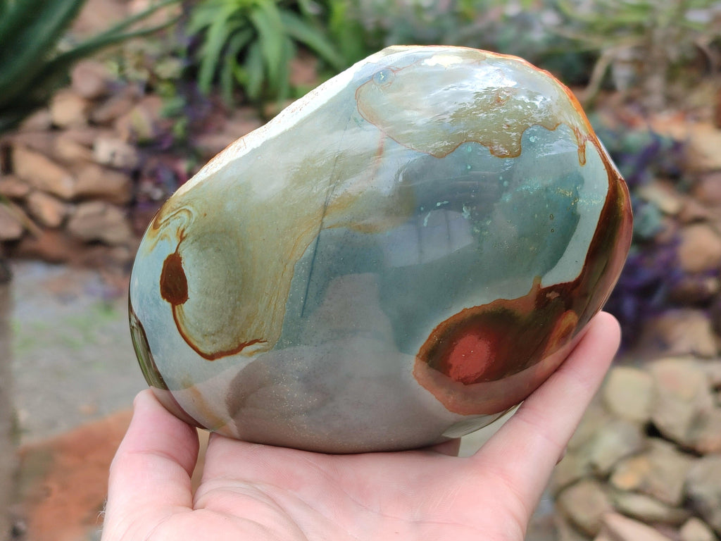 Polished On One Side Polychrome Jasper Nodules x 2 From NW Coast, Madagascar