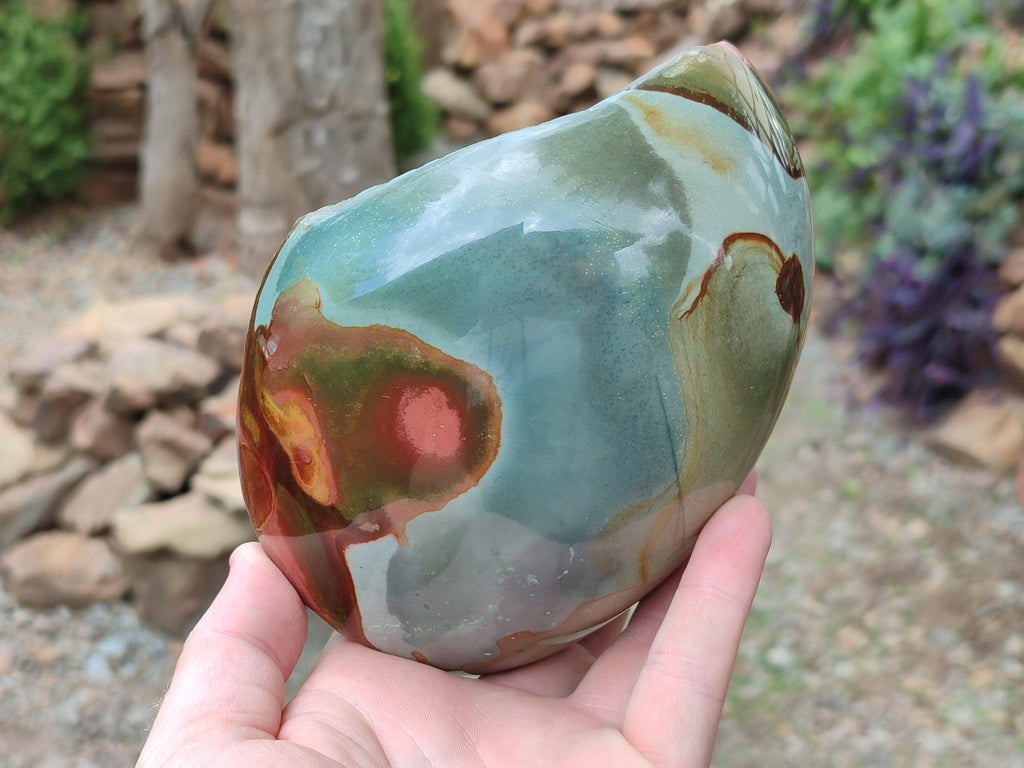 Polished On One Side Polychrome Jasper Nodules x 2 From NW Coast, Madagascar