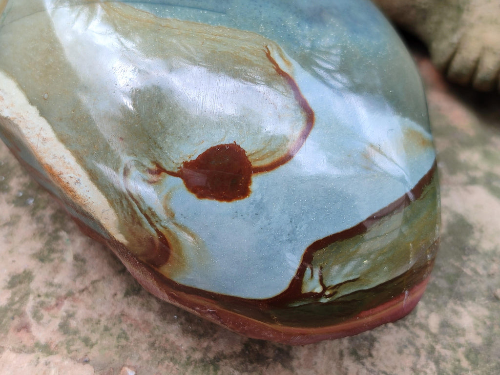 Polished On One Side Polychrome Jasper Nodules x 2 From NW Coast, Madagascar