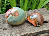 Polished On One Side Polychrome Jasper Nodules x 2 From NW Coast, Madagascar