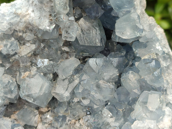Natural Blue Celestite Geode Specimens x 2 From Sakoany, Madagascar