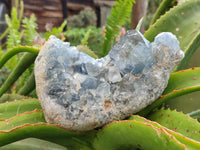 Natural Blue Celestite Geode Specimens x 2 From Sakoany, Madagascar