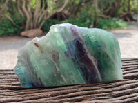 Polished On One Side Watermelon Fluorite Slices x 3 From Uis, Namibia