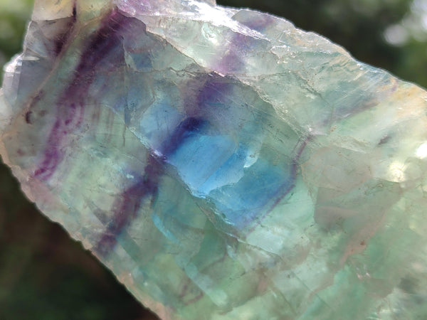 Polished On One Side Watermelon Fluorite Slices x 3 From Uis, Namibia