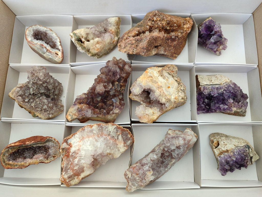 Natural Amethyst Agate Geodes x 12 From Zululand, South Africa