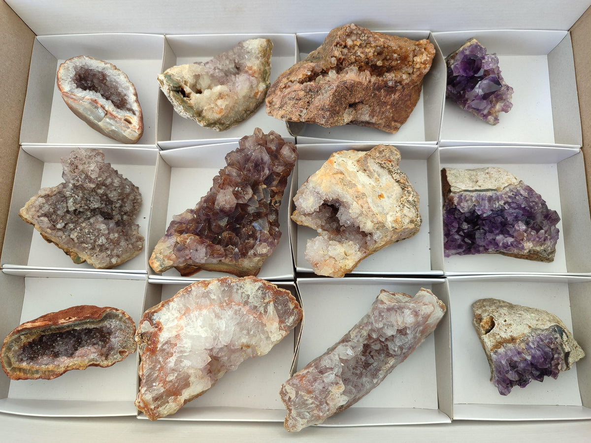 Natural Amethyst Agate Geodes x 12 From Zululand, South Africa