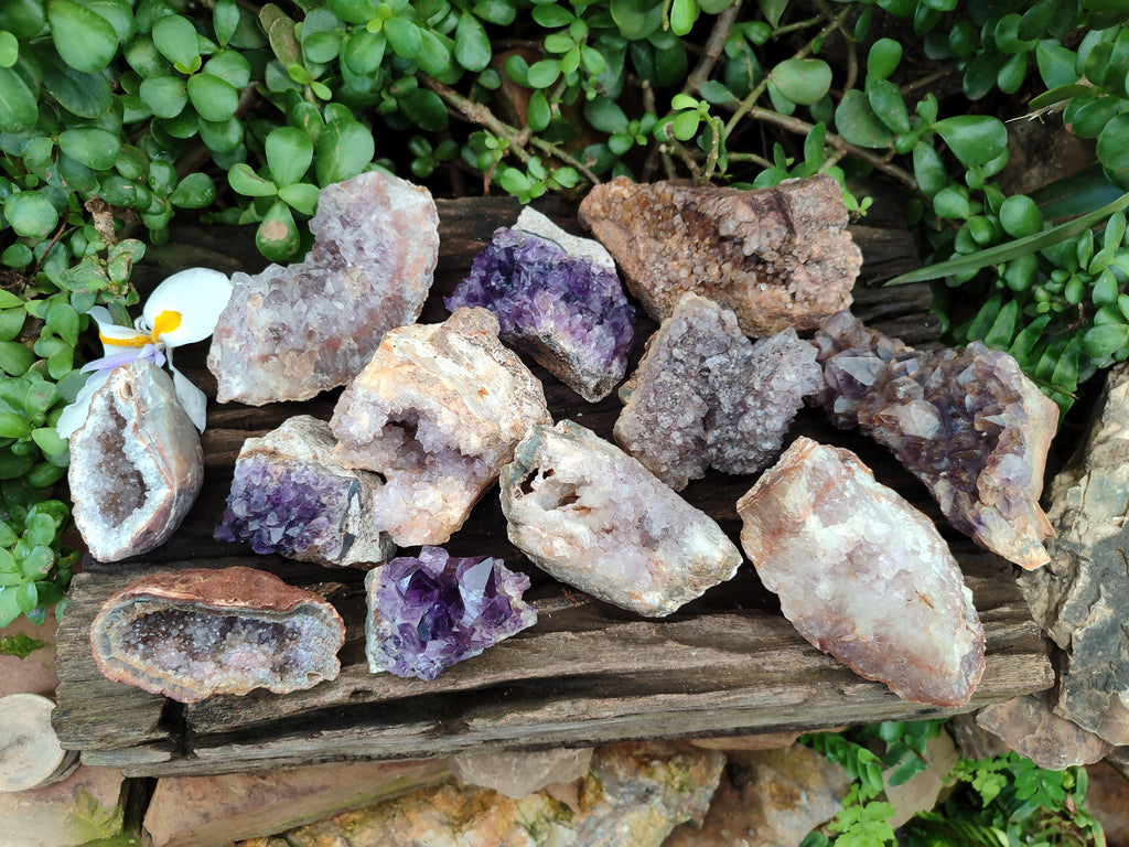 Natural Amethyst Agate Geodes x 12 From Zululand, South Africa