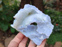 Natural Etched Blue Chalcedony Geodes x 3 From Nsanje, Malawi