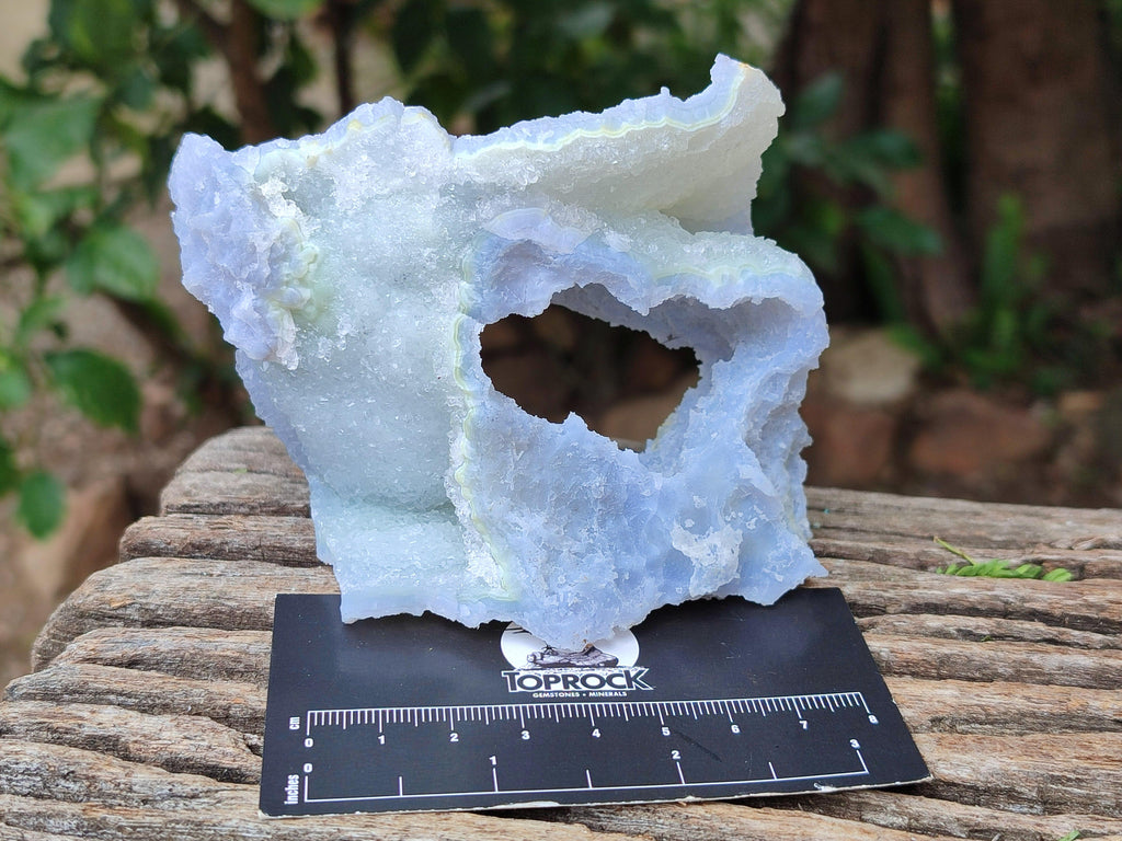 Natural Etched Blue Chalcedony Geodes x 3 From Nsanje, Malawi - Toprock Gemstones and Minerals 