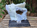 Natural Etched Blue Chalcedony Geodes x 3 From Nsanje, Malawi - Toprock Gemstones and Minerals 