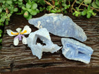 Natural Etched Blue Chalcedony Geodes x 3 From Nsanje, Malawi - Toprock Gemstones and Minerals 
