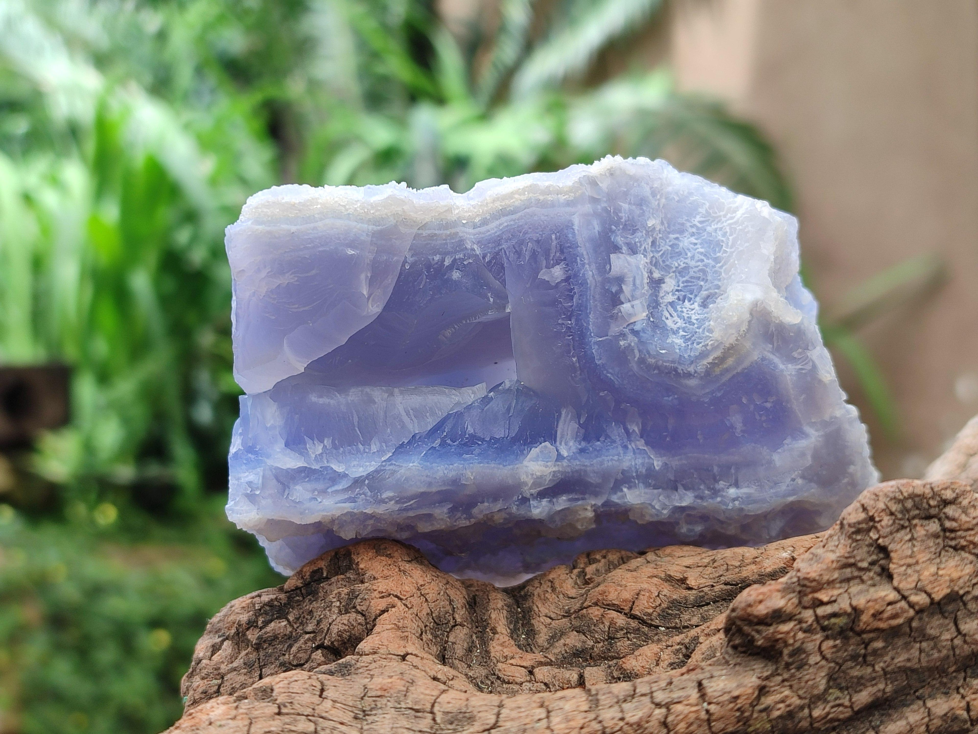 Natural Etched Blue Chalcedony Geodes x 3 From Nsanje, Malawi - Toprock Gemstones and Minerals 