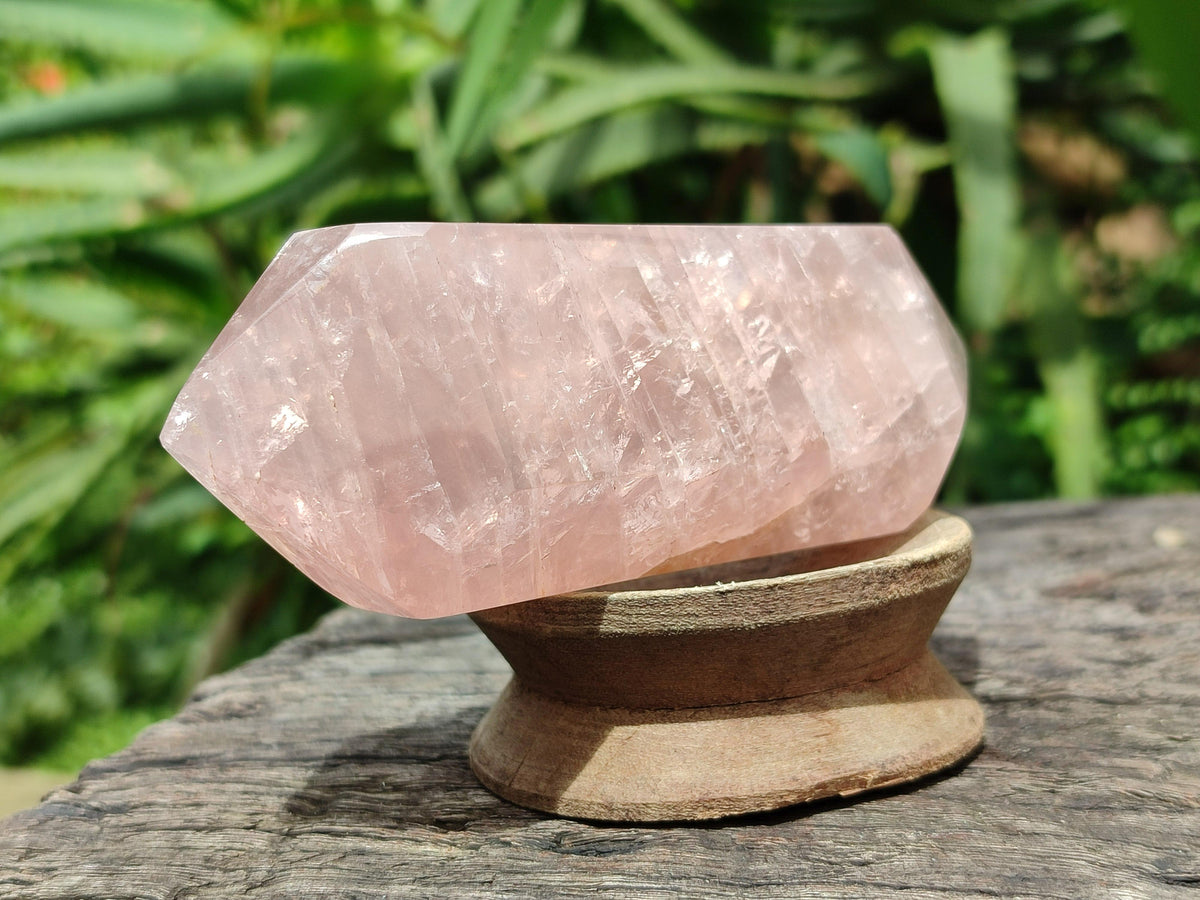 Polished Double Terminated Rose Quartz Crystals x 6 From Madagascar